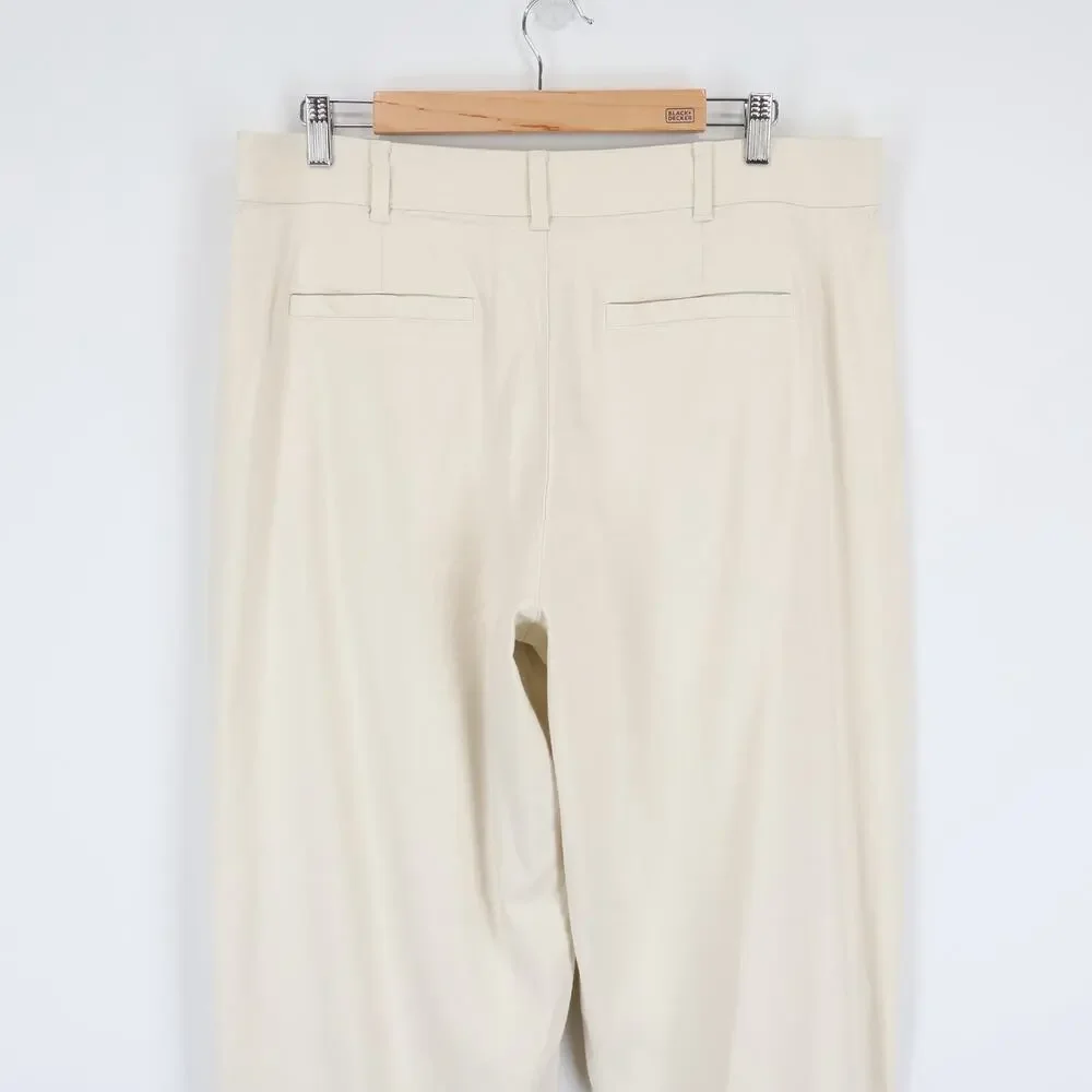 NWT Everlane The Everywhere Pant In Stretch Linen High-Rise Birch Tan Size 14